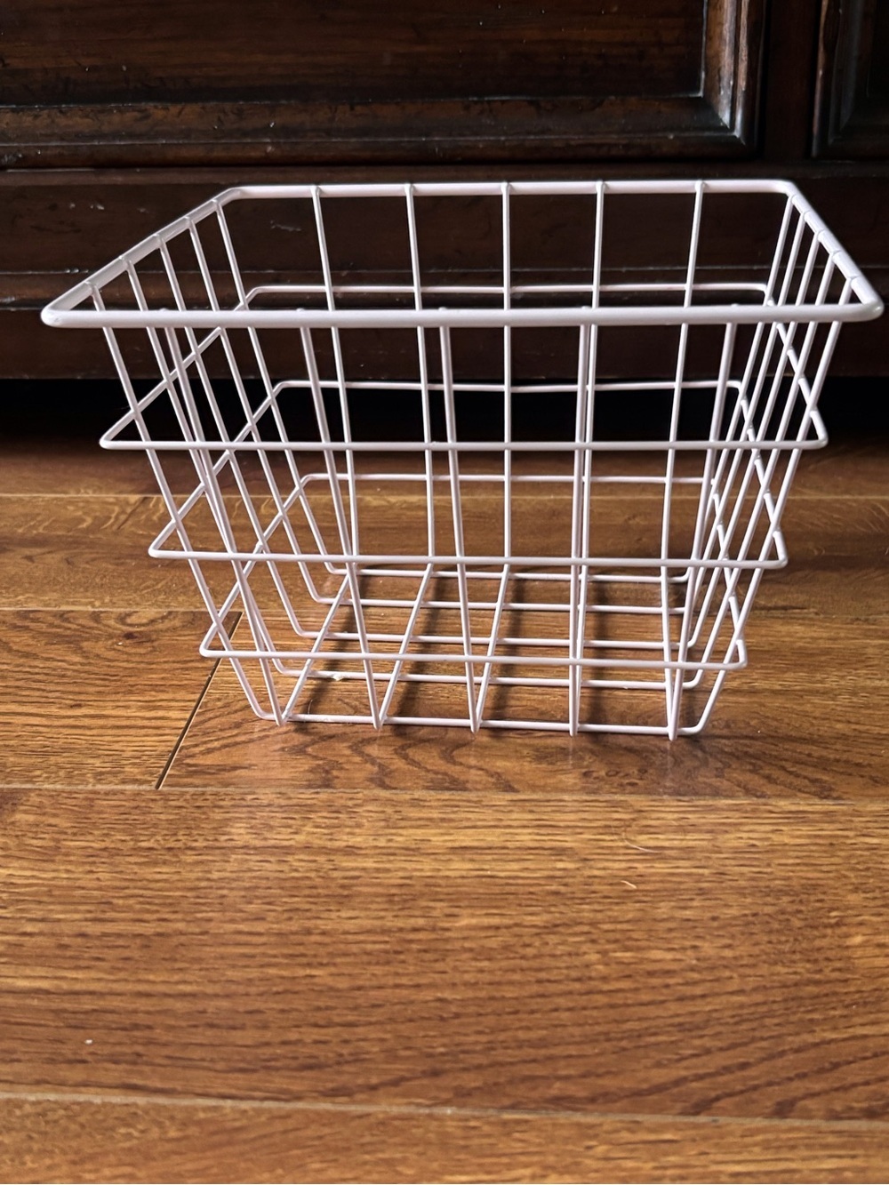 Minimalist Pink Wire Storage Crate